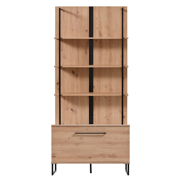 ΒΙΤΡΙΝΑ SARDINIA POP ARTISAN OAK/ΜΑΥΡΟ 85X42X137,5 εκ.