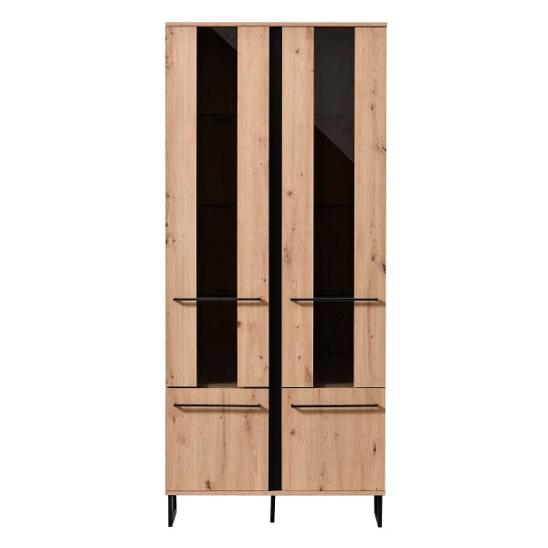 ΒΙΤΡΙΝΑ SARDINIA 2K VS2 ARTISAN OAK/ΜΑΥΡΟ 84,5X35X193,5 εκ.