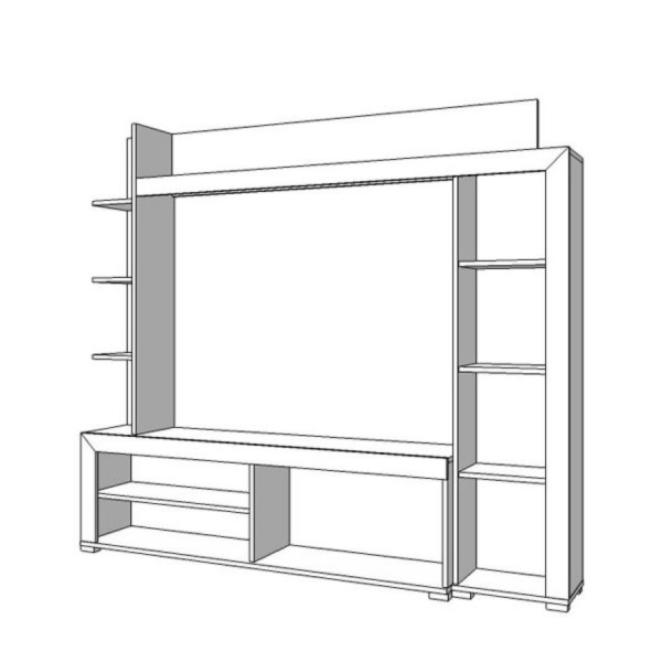 ΣΥΝΘΕΣΗ TV RUBI GREY OAK/ΜΑΥΡΟ 172,5X33X157,5 εκ.