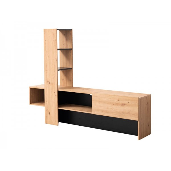 ΕΠΙΠΛΟ ΤΗΛΕΟΡΑΣΗΣ ORENSE ARTISAN OAK/ΜΑΥΡΟ 185,5X36,5X138,5 εκ.