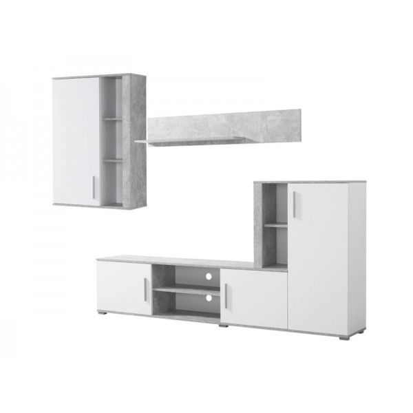 ΣΥΝΘΕΣΗ TV PARMA ΛΕΥΚΟ/ΓΚΡΙ CONCRETE 262,5X35X180 εκ.