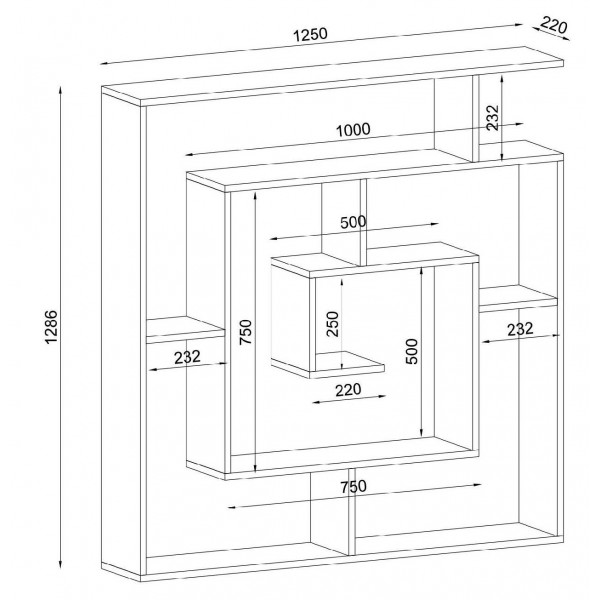 ΒΙΒΛΙΟΘΗΚΗ LINE ΛΕΥΚΟ 125X22X130 εκ.