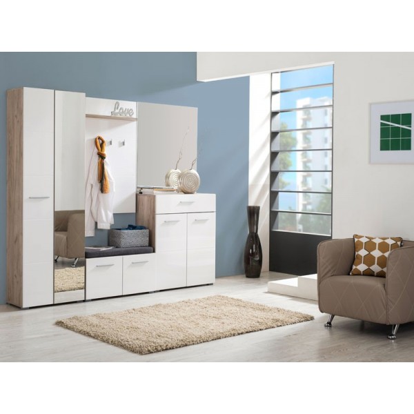 ΈΠΙΠΛΟ ΧΩΛ BENY KOM GREY OAK/ΛΕΥΚΗ ΛΑΚΑ 79Χ35Χ45 εκ.