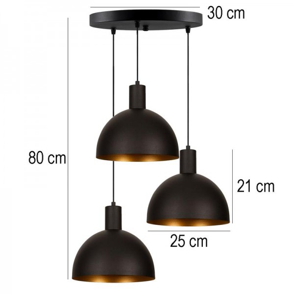 ΦΩΤΙΣΤΙΚΟ ΟΡΟΦΗΣ ΤΡΙΦΩΤΟ(E27) 892-221-023 ΣΤΡΟΓΓΥΛΟ ΜΑΥΡΟ 30Χ80 εκ.