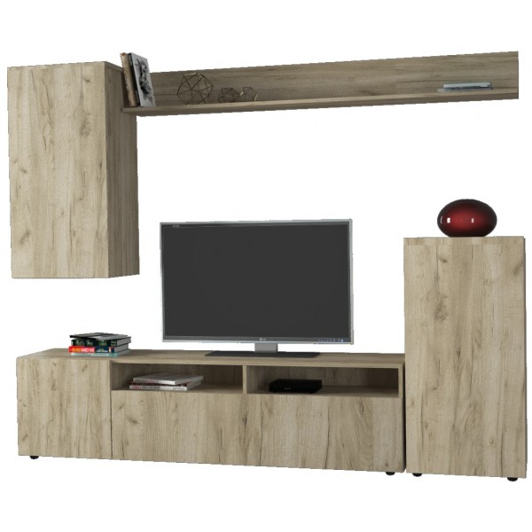 ΣΥΝΘΕΣΗ ΤΗΛΕΟΡΑΣΗΣ SONIC GREY OAK 210Χ37Χ140 εκ.