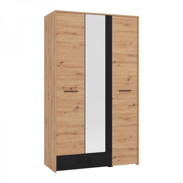 ΝΤΟΥΛΑΠΑ 3ΦΥΛΛΗ VARADERO 3K1F1O ARTISAN OAK/ΜΑΥΡΟ 119Χ53Χ204 εκ.