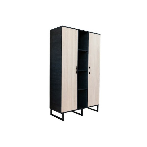 ΝΤΟΥΛΑΠΑ MYHOME ΜΕ 4 ΡΑΦΙΑ SONOMA/CEMENT ΣΚΟΥΡΟ 105x47x180εκ