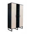 ΝΤΟΥΛΑΠΑ MYHOME ΜΕ 4 ΡΑΦΙΑ SONOMA/CEMENT ΣΚΟΥΡΟ 105x47x180εκ
