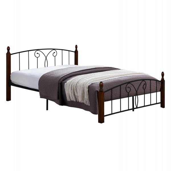 ΚΡΕΒΑΤΙ ΔΙΠΛΟ SUZIE ΓΙΑ ΣΤΡΩΜΑ 150x200 εκ. ΜΕΤΑΛΛΟ ΞΥΛΟ